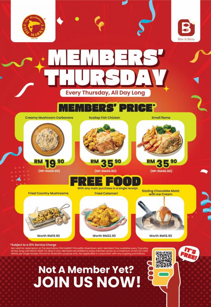 The Manhattan FISH MARKET Members’ Thursday: Special Prices & Free Food | Every Thursday Until March 2026 The Manhattan FISH MARKET Members’ Thursday: Special Prices & Free Food | Every Thursday Until March 2026