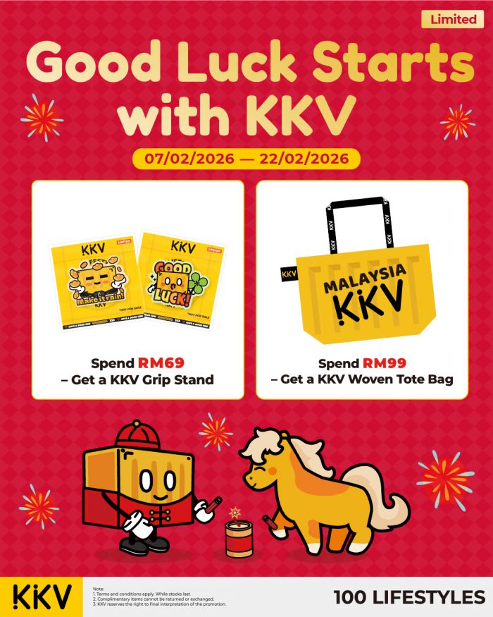 KKV Good Luck Starts with KKV: Free Grip Stand & Tote Bag | 7-22 February 2026 KKV Good Luck Starts with KKV: Free Grip Stand & Tote Bag | 7-22 February 2026