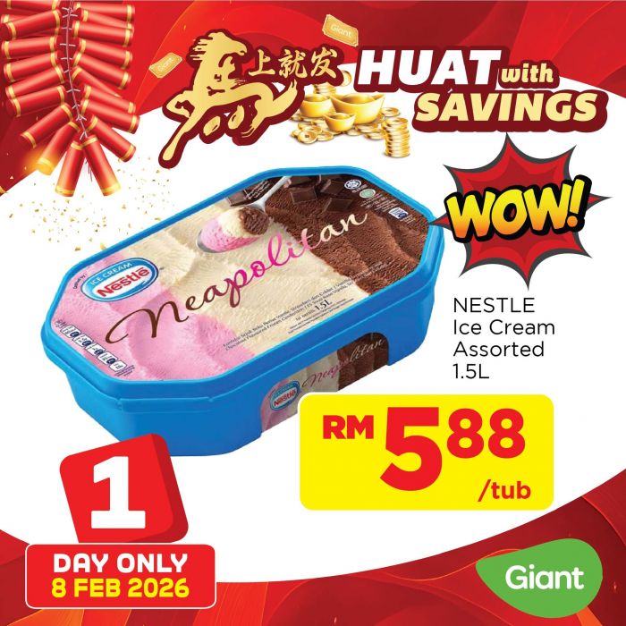 Giant Ice Cream Promotion: Nestle & La Cremeria Deals from RM5.88 | 8 Feb 2026 Giant Ice Cream Promotion: Nestle & La Cremeria Deals from RM5.88 | 8 Feb 2026