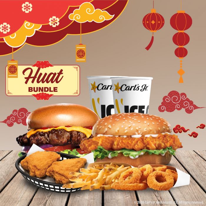 Carl’s Jr Huat Bundle: Burgers, Fried Chicken, Sides & Drinks Promotion | February 2026 Carl’s Jr Huat Bundle: Burgers, Fried Chicken, Sides & Drinks Promotion | February 2026