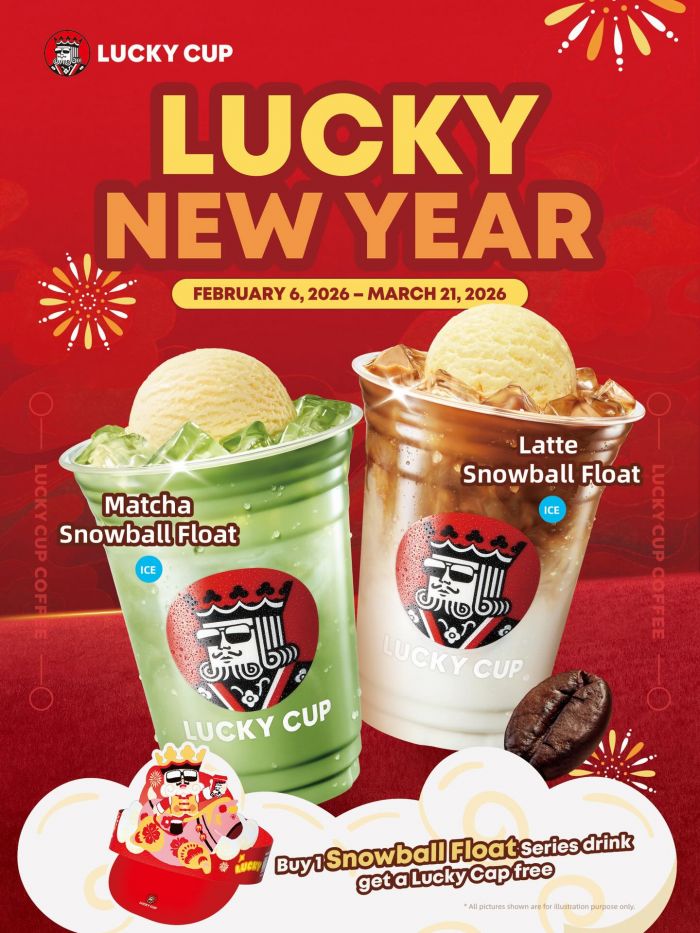 Lucky Cup Lucky New Year Promotion: Free Lucky Cap with Snowball Float | 6 Feb - 21 Mar 2026 Lucky Cup Lucky New Year Promotion: Free Lucky Cap with Snowball Float | 6 Feb - 21 Mar 2026