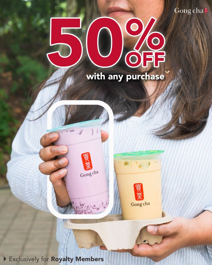 Gong Cha Royalty Member Promo: 50% OFF Voucher | 9-15 February 2026 Gong Cha Royalty Member Promo: 50% OFF Voucher | 9-15 February 2026