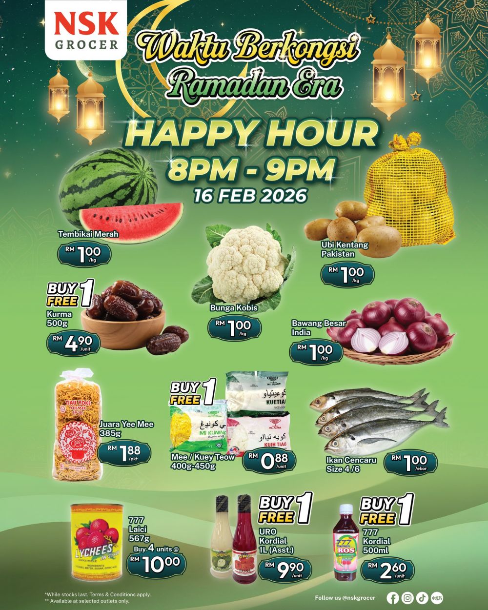 NSK Grocer Ramadan Promotion: RM1 Happy Hour Deals | 9-16 Feb 2026 NSK Grocer Ramadan Promotion: RM1 Happy Hour Deals | 9-16 Feb 2026