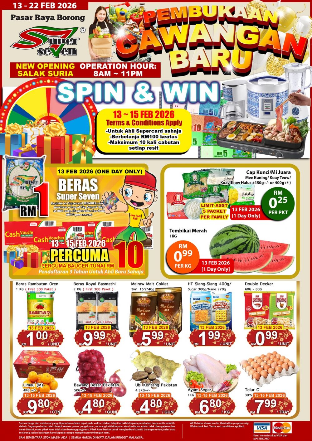 Super Seven Salak Suria Grand Opening: RM1 Rice & Fresh Market Deals | 13-22 February 2026 Super Seven Salak Suria Grand Opening: RM1 Rice & Fresh Market Deals | 13-22 February 2026