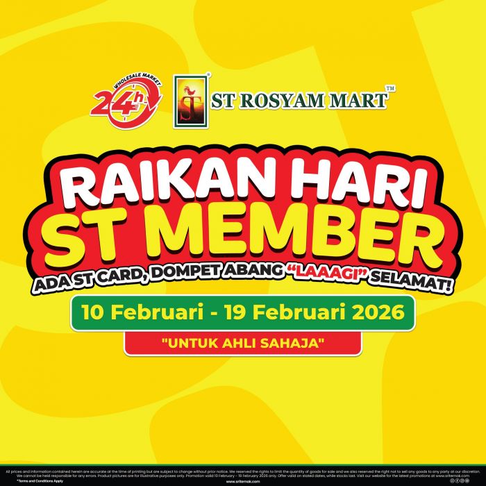 ST Rosyam Mart Member Promotion: Exclusive Deals & Groceries | 10-19 February 2026 ST Rosyam Mart Member Promotion: Exclusive Deals & Groceries | 10-19 February 2026