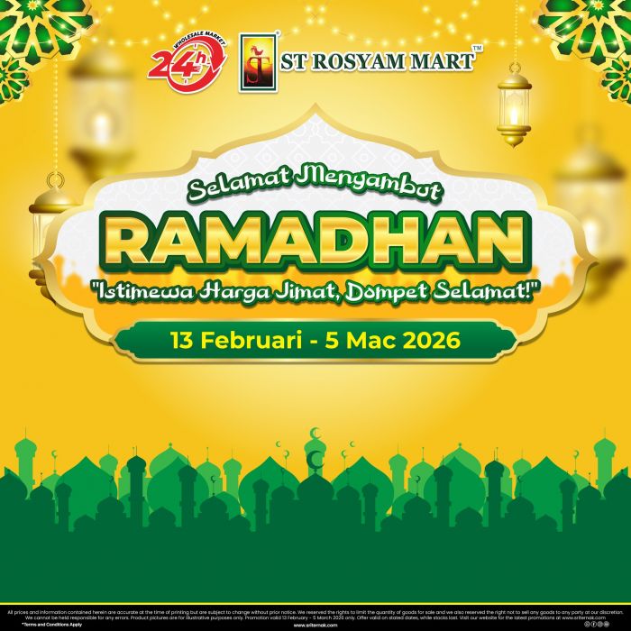 ST Rosyam Mart Ramadan Promotion: Wholesale & Grocery Deals | 13 Feb - 5 Mar 2026 ST Rosyam Mart Ramadan Promotion: Wholesale & Grocery Deals | 13 Feb - 5 Mar 2026