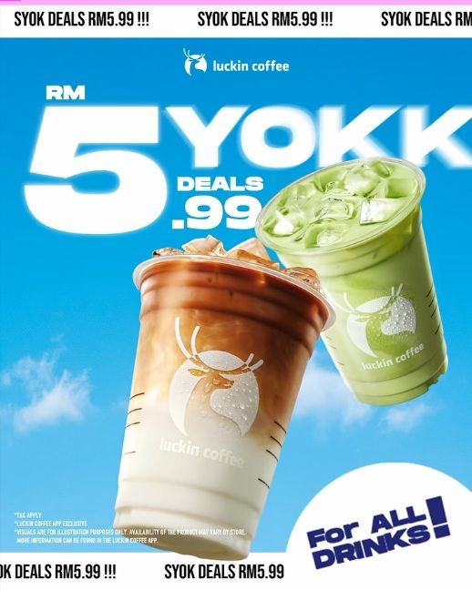 Luckin Coffee Syok Deals: RM5.99 For All Drinks | 12 - 14 Feb 2026 Luckin Coffee Syok Deals: RM5.99 For All Drinks | 12 - 14 Feb 2026