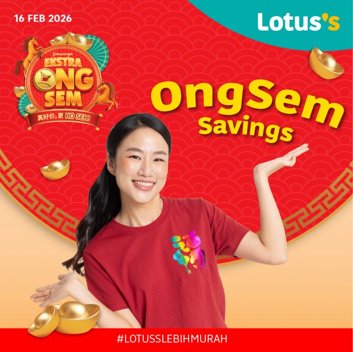 Lotus's Ekstra Ong Sem CNY Promotion: Fresh Groceries & Gift Sets | 14 - 25 February 2026 Lotus's Ekstra Ong Sem CNY Promotion: Fresh Groceries & Gift Sets | 14 - 25 February 2026