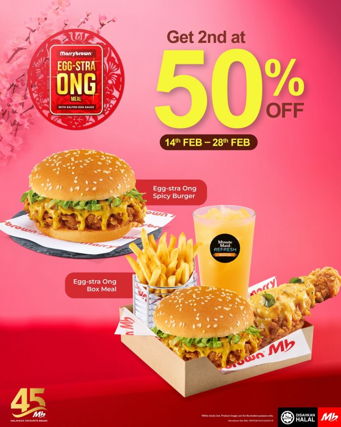 Marrybrown CNY Promotion: 50% OFF 2nd Egg-stra Ong Meal | 14-28 February 2026 Marrybrown CNY Promotion: 50% OFF 2nd Egg-stra Ong Meal | 14-28 February 2026