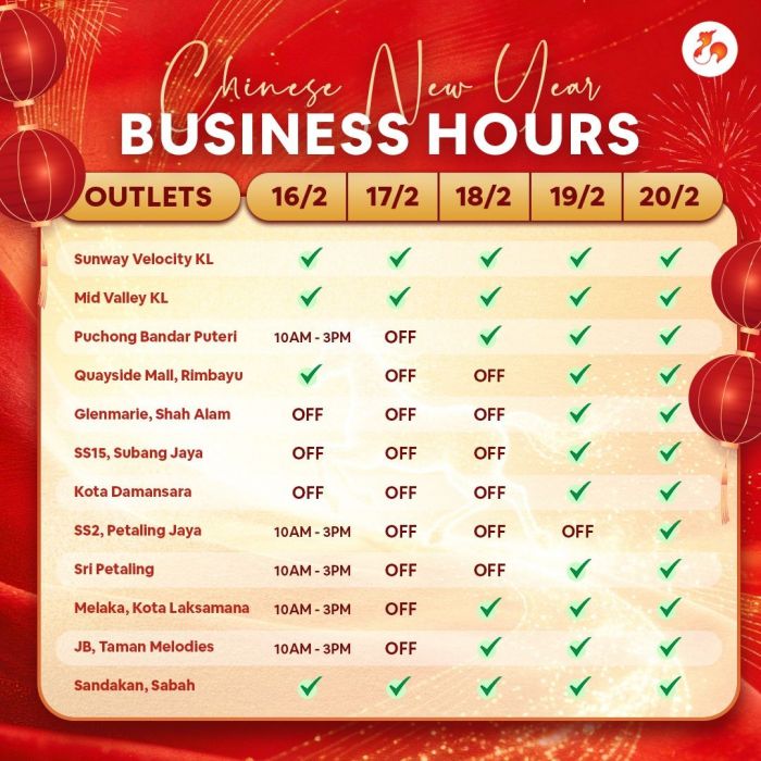 Lim Fried Chicken CNY Business Hours: Outlet Schedule | 16-20 Feb 2026 Lim Fried Chicken CNY Business Hours: Outlet Schedule | 16-20 Feb 2026