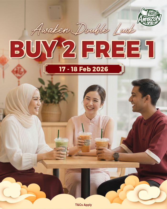 Café Amazon CNY Promotion: Buy 2 Free 1 | 17-18 Feb 2026 Café Amazon CNY Promotion: Buy 2 Free 1 | 17-18 Feb 2026