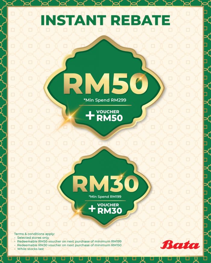 Bata Raya Sale: Instant Rebate up to RM50 + Voucher | Raya 2026 Bata Raya Sale: Instant Rebate up to RM50 + Voucher | Raya 2026