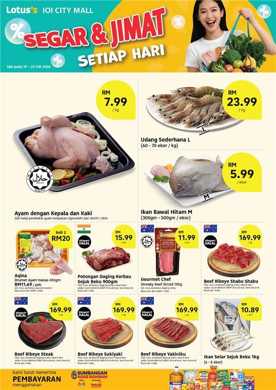 Lotus's IOI City Mall Promotion: Segar & Jimat Fresh Items Sale | 19-23 February 2026 Lotus's IOI City Mall Promotion: Segar & Jimat Fresh Items Sale | 19-23 February 2026