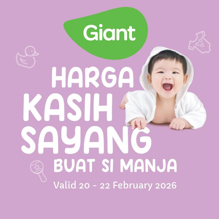 Giant Promotion: Baby Essential Deals | 20-22 Feb 2026 Giant Promotion: Baby Essential Deals | 20-22 Feb 2026