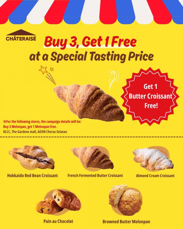 Chateraise Bakery Promotion: Buy 3 Get 1 Free & 20% Off Pastries Chateraise Bakery Promotion: Buy 3 Get 1 Free & 20% Off Pastries