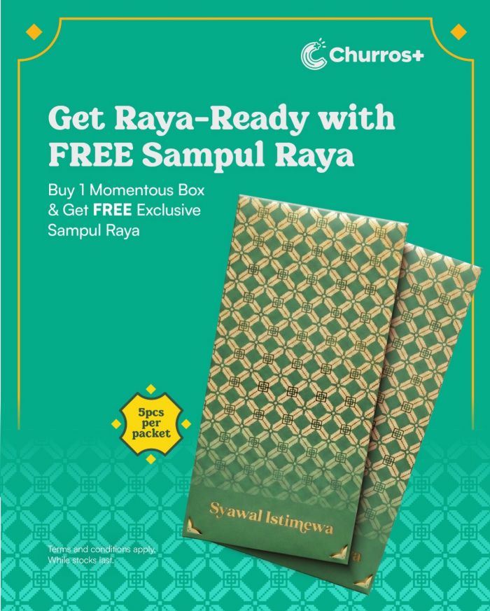 Churros+ Free Sampul Raya Promotion: Buy 1 Momentous Box Churros+ Free Sampul Raya Promotion: Buy 1 Momentous Box
