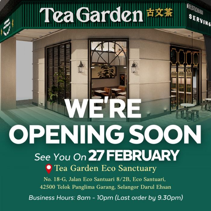 Tea Garden Eco Sanctuary Grand Opening Promotion: 50% Off Offers | 27 Feb - 5 Mar 2026 Tea Garden Eco Sanctuary Grand Opening Promotion: 50% Off Offers | 27 Feb - 5 Mar 2026