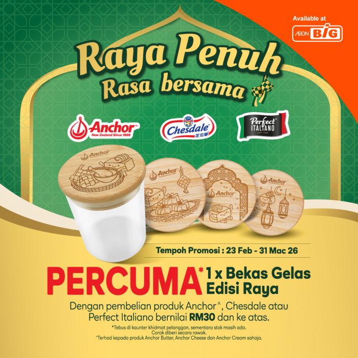 AEON BiG Raya Promotion: Free Exclusive Glass Container | 23 Feb - 31 Mar 2026 AEON BiG Raya Promotion: Free Exclusive Glass Container | 23 Feb - 31 Mar 2026
