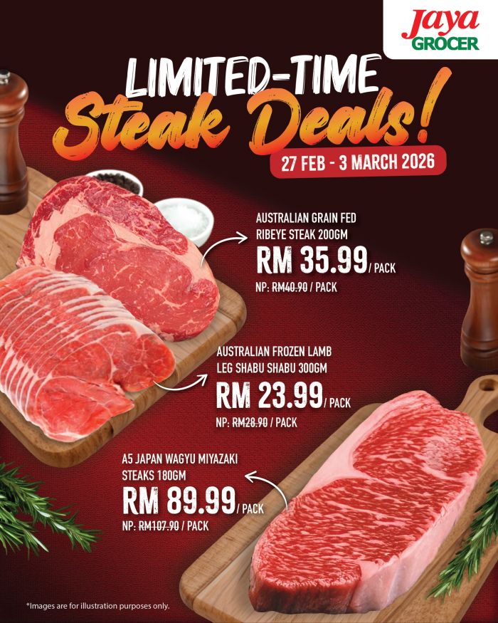 Jaya Grocer Promotion 2026: Limited-Time Steak Deals | 27 Feb - 3 March 2026 Jaya Grocer Promotion 2026: Limited-Time Steak Deals | 27 Feb - 3 March 2026