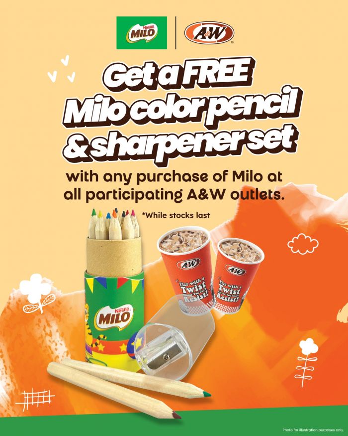 A&W Promotion 2026: Free Milo Color Pencil & Sharpener Set A&W Promotion 2026: Free Milo Color Pencil & Sharpener Set