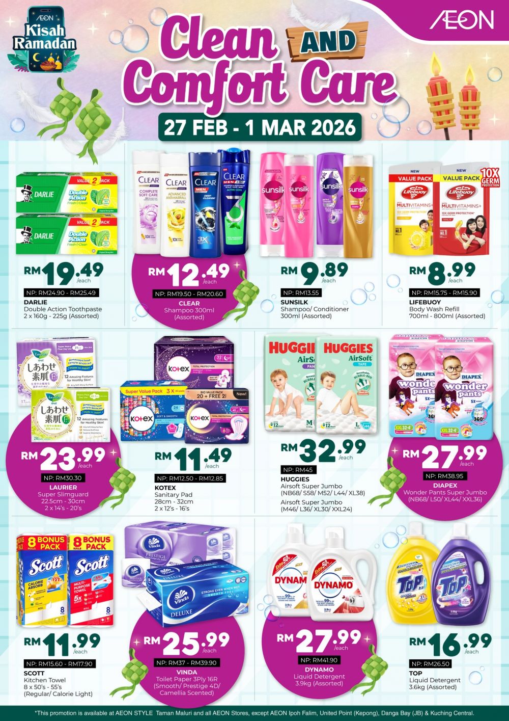 AEON Promotion: Clean & Comfort Care Deals | 27 Feb - 1 Mar 2026 AEON Promotion: Clean & Comfort Care Deals | 27 Feb - 1 Mar 2026