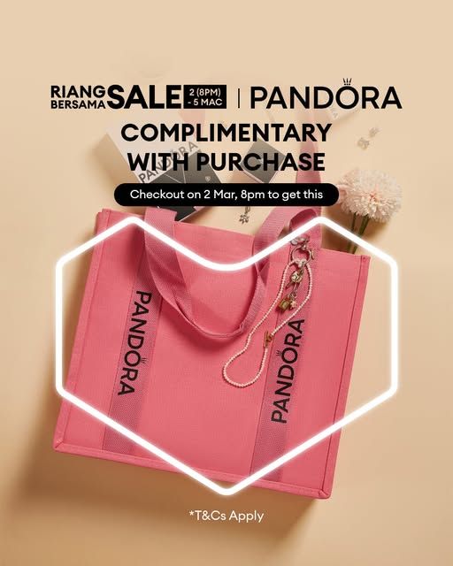 Pandora Lazada 3.3 Sale: Riang Bersama Free Gift | 2-5 March 2026 Pandora Lazada 3.3 Sale: Riang Bersama Free Gift | 2-5 March 2026