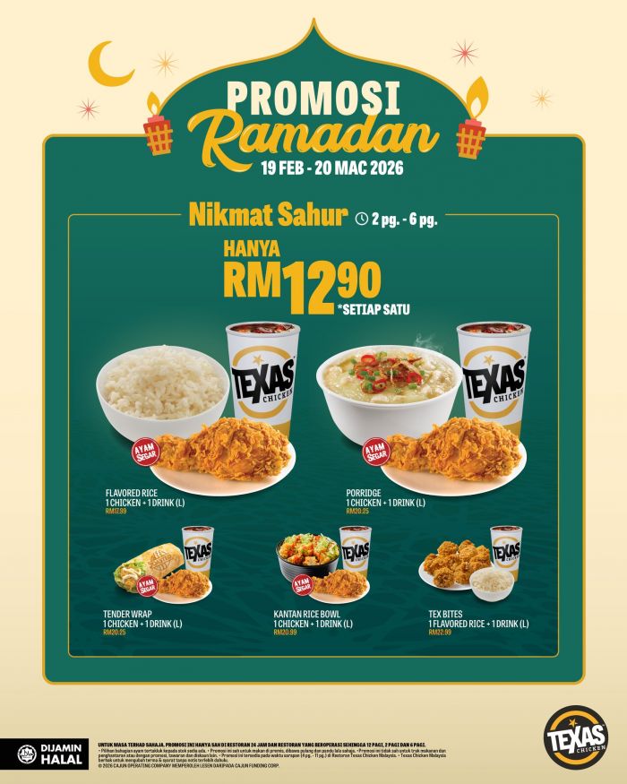 Texas Chicken Ramadan Promotion 2026: Nikmat Sahur Combos RM12.90 | Feb - Mar 2026 Texas Chicken Ramadan Promotion 2026: Nikmat Sahur Combos RM12.90 | Feb - Mar 2026
