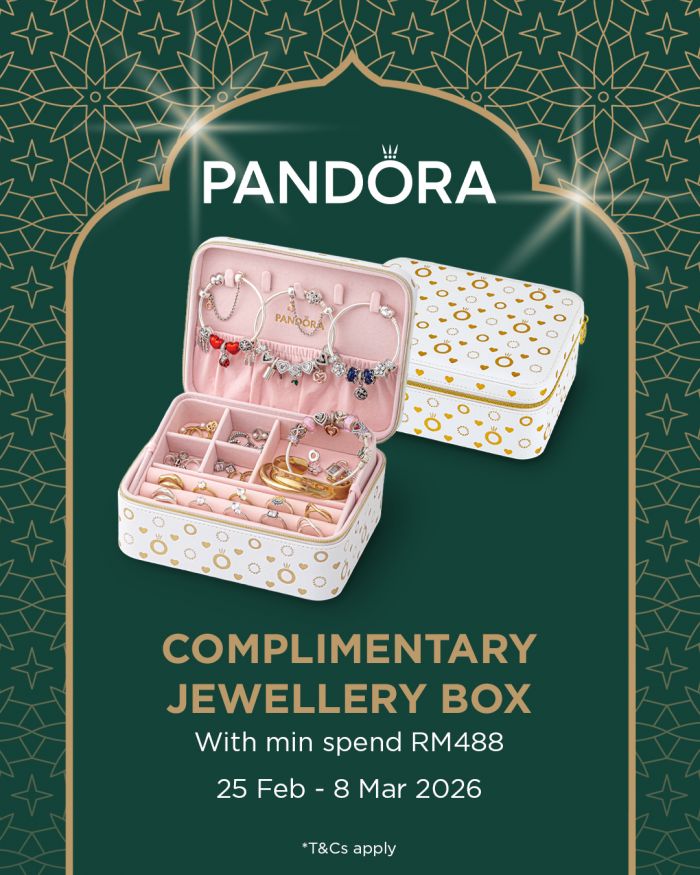 Pandora Promotion: Complimentary Jewellery Box Ramadan Special | 25 Feb - 8 Mar 2026 Pandora Promotion: Complimentary Jewellery Box Ramadan Special | 25 Feb - 8 Mar 2026