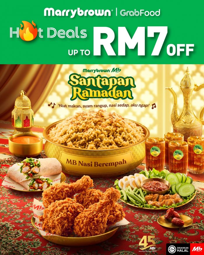 Marrybrown GrabFood Promotion: Hot Deals RM7 OFF Santapan Ramadan | March 2026 Marrybrown GrabFood Promotion: Hot Deals RM7 OFF Santapan Ramadan | March 2026
