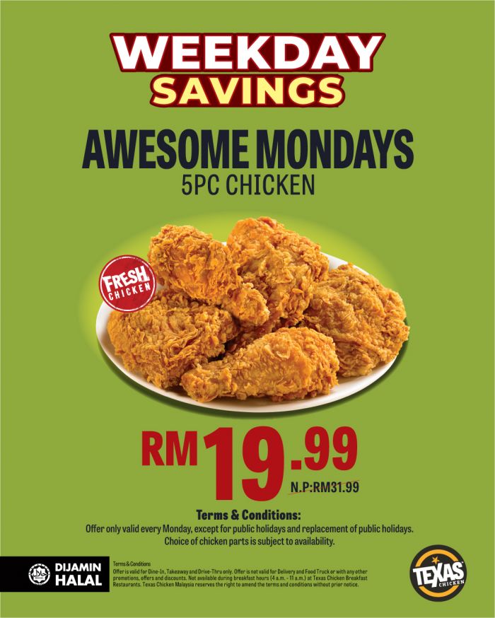 Texas Chicken Promotion: Awesome Mondays | 2 March 2026 Texas Chicken Promotion: Awesome Mondays | 2 March 2026