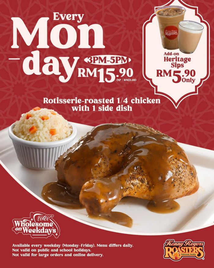 Kenny Rogers ROASTERS Monday Promotion: RM15.90 Deal Kenny Rogers ROASTERS Monday Promotion: RM15.90 Deal
