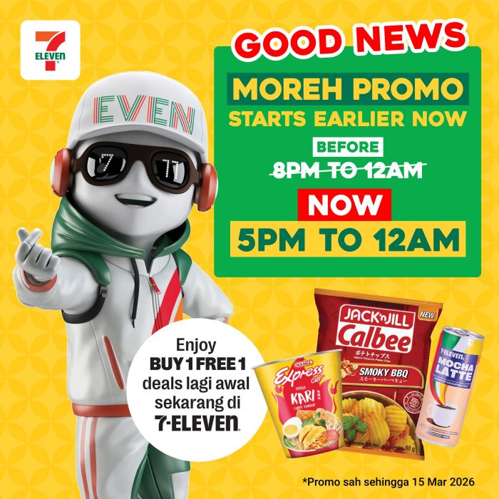 7 Eleven Buy 1 Free 1: Moreh Promo | 2-15 March 2026 7 Eleven Buy 1 Free 1: Moreh Promo | 2-15 March 2026
