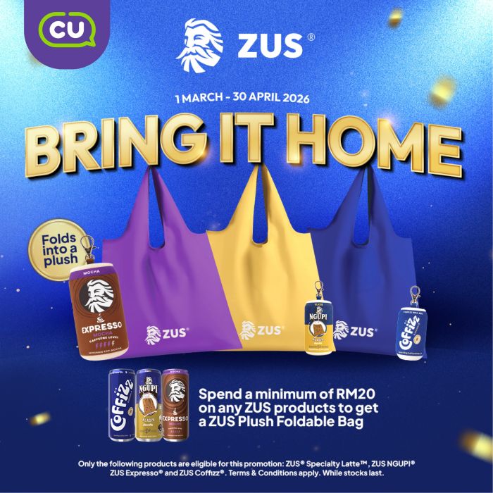 CU ZUS Promotion: Free ZUS Plush Foldable Bag | March - April 2026 CU ZUS Promotion: Free ZUS Plush Foldable Bag | March - April 2026