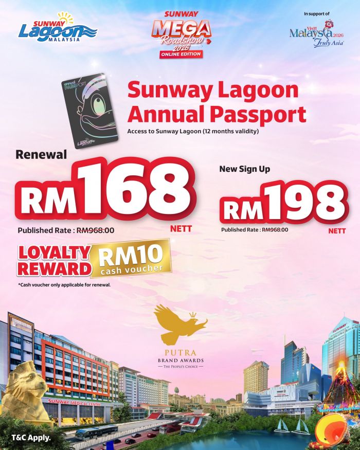 Sunway Lagoon Annual Pass: Sunway Mega Roadshow 2026 Promo | 13 March - 14 April 2026 Sunway Lagoon Annual Pass: Sunway Mega Roadshow 2026 Promo | 13 March - 14 April 2026