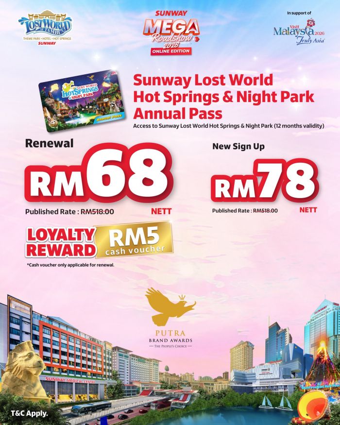 Sunway Lost World Annual Pass: Sunway Mega Roadshow 2026 | 13 March - 14 April 2026 Sunway Lost World Annual Pass: Sunway Mega Roadshow 2026 | 13 March - 14 April 2026
