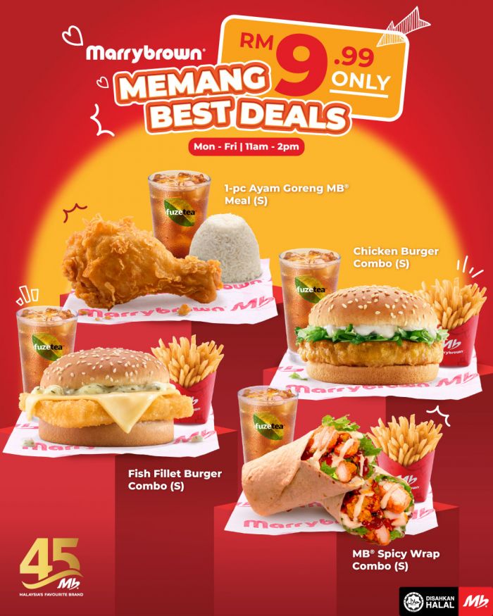 Marrybrown Promotion: RM9.99 Memang Best Deals Lunch Combos Marrybrown Promotion: RM9.99 Memang Best Deals Lunch Combos