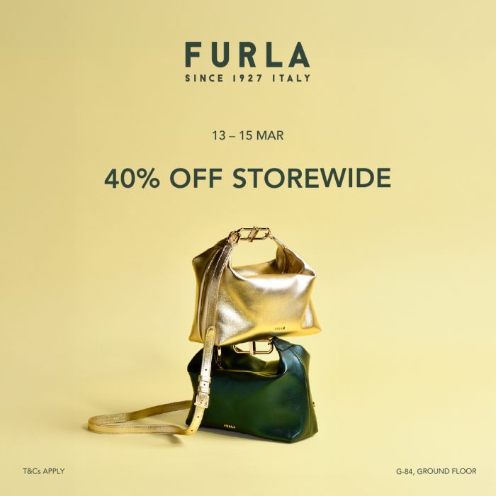 Furla Raya Sale @ Mitsui Outlet Park: 40% OFF Storewide | 13-15 March 2026 Furla Raya Sale @ Mitsui Outlet Park: 40% OFF Storewide | 13-15 March 2026