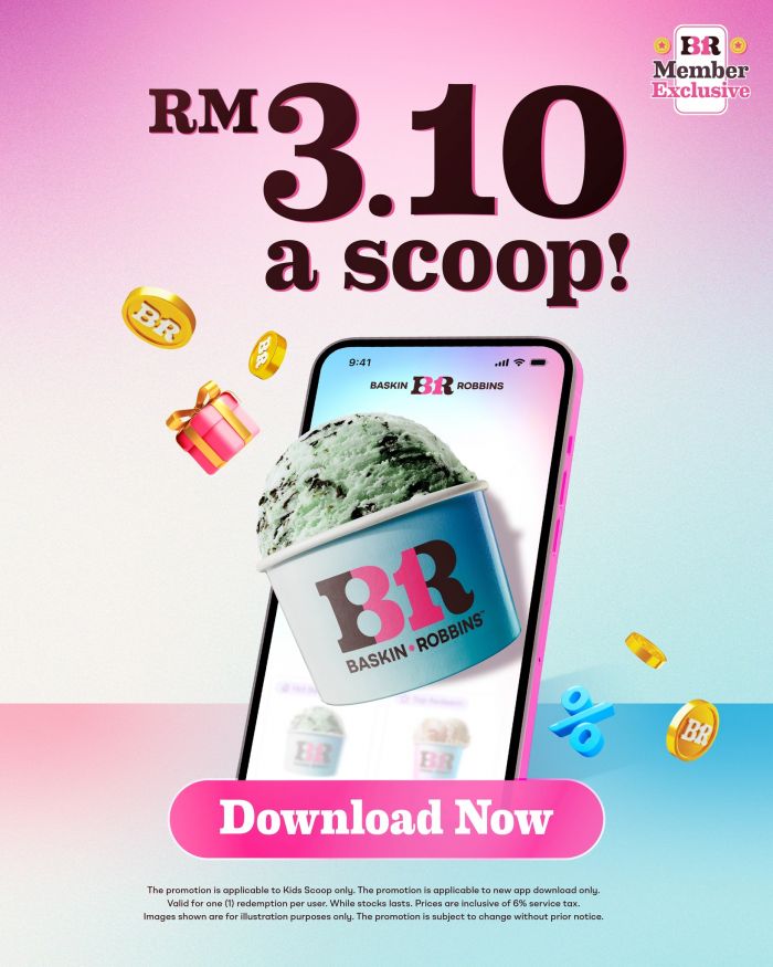 Baskin Robbins Promotion: RM3.10 a Scoop App Launch Deal | Until April 2026 Baskin Robbins Promotion: RM3.10 a Scoop App Launch Deal | Until April 2026