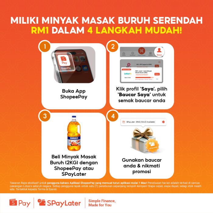 Lotus's RM1 Buruh Cooking Oil: ShopeePay Promotion | 14-21 March 2026 Lotus's RM1 Buruh Cooking Oil: ShopeePay Promotion | 14-21 March 2026