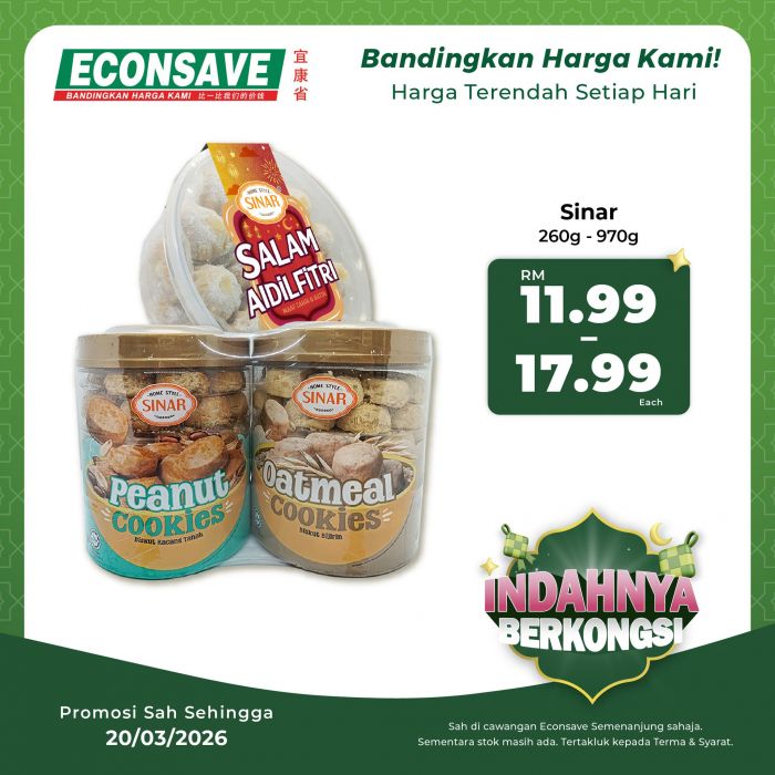 Econsave Promotion: Raya Biscuits & Cookies Deals | 18-22 March 2026 Econsave Promotion: Raya Biscuits & Cookies Deals | 18-22 March 2026