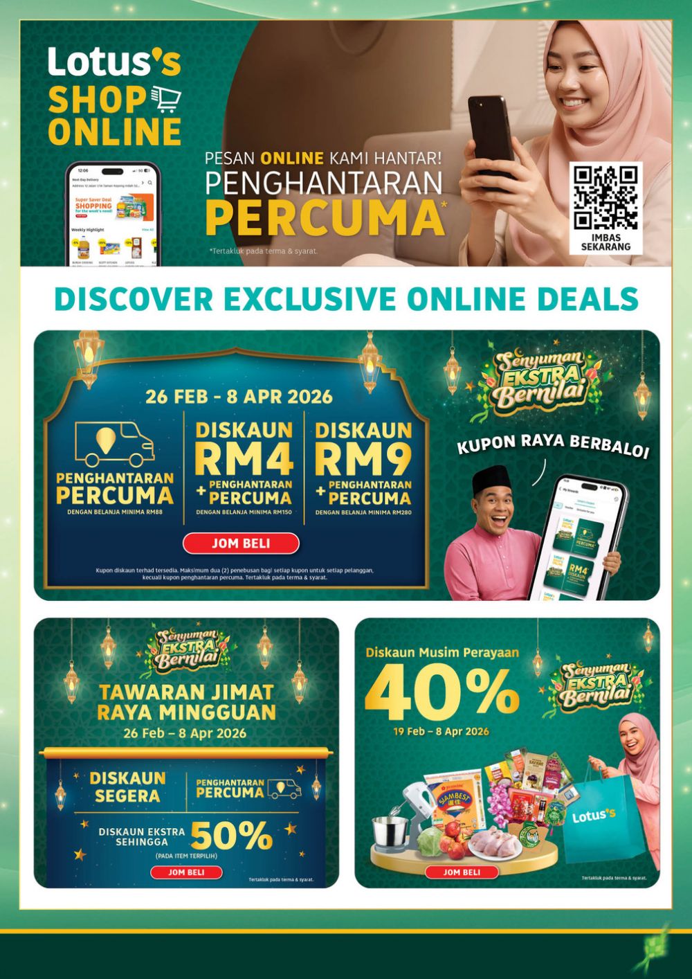 Lotus's Promotion Catalogue: Hari Raya Sale - Buy 1 Free 1 & Free Vouchers | 19 March - 1 April 2026 Lotus's Promotion Catalogue: Hari Raya Sale - Buy 1 Free 1 & Free Vouchers | 19 March - 1 April 2026