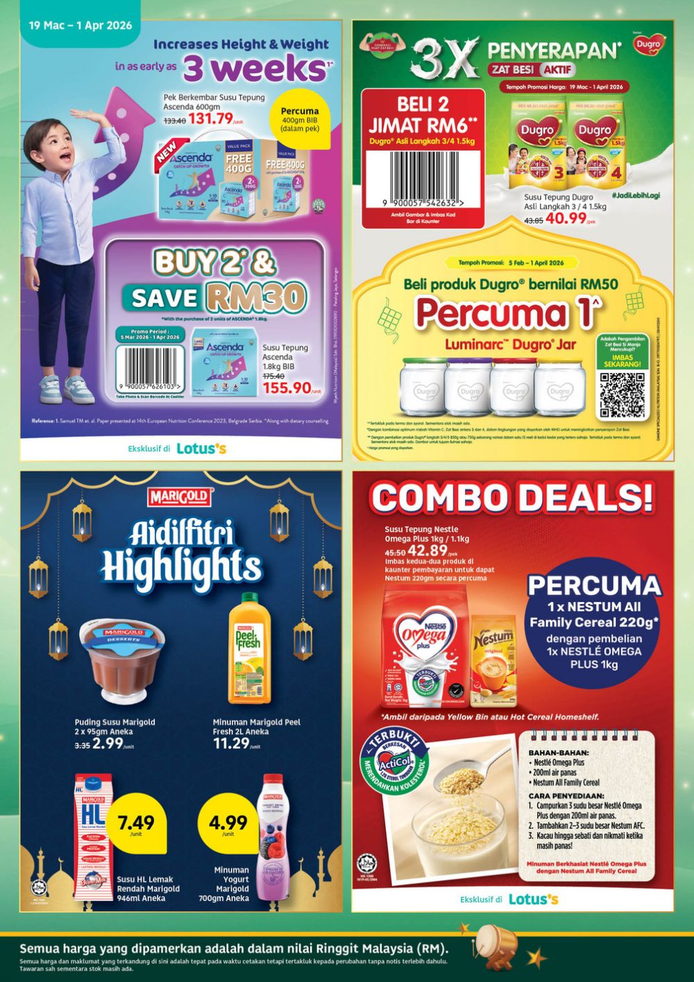 Lotus's Promotion Catalogue: Hari Raya Sale - Buy 1 Free 1 & Free Vouchers | 19 March - 1 April 2026 Lotus's Promotion Catalogue: Hari Raya Sale - Buy 1 Free 1 & Free Vouchers | 19 March - 1 April 2026