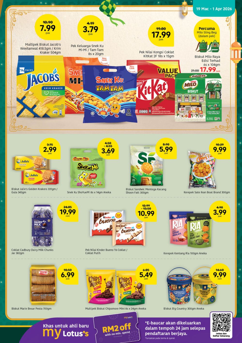 Lotus's Promotion Catalogue: Hari Raya Sale - Buy 1 Free 1 & Free Vouchers | 19 March - 1 April 2026 Lotus's Promotion Catalogue: Hari Raya Sale - Buy 1 Free 1 & Free Vouchers | 19 March - 1 April 2026