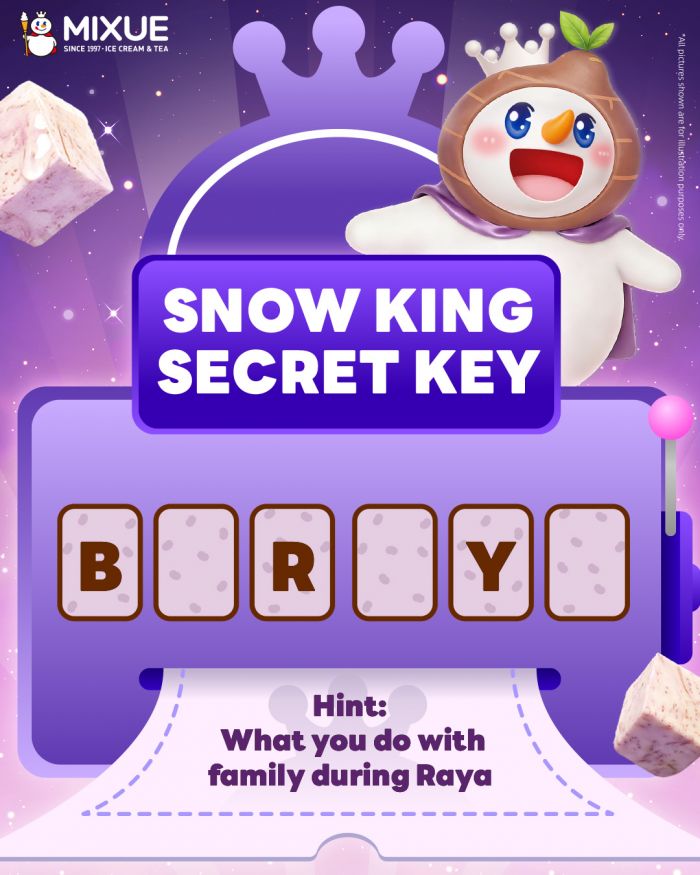 MIXUE Promotion: Snow King Secret Key - FREE Taro Ice Cream | 21 Mar 2026 MIXUE Promotion: Snow King Secret Key - FREE Taro Ice Cream | 21 Mar 2026