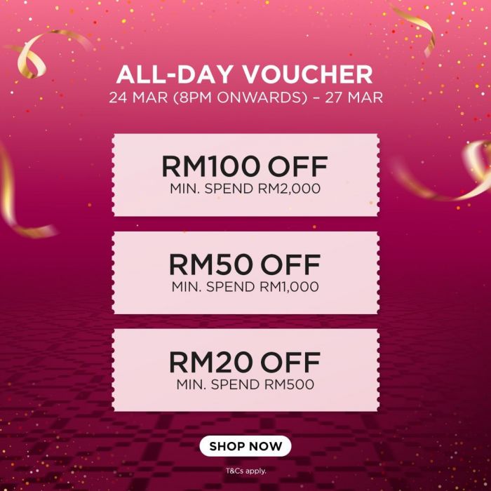 HABIB Sale @ Lazada Birthday Sale: All-Day Vouchers - Up to RM100 OFF | 24-27 Mar 2026 HABIB Sale @ Lazada Birthday Sale: All-Day Vouchers - Up to RM100 OFF | 24-27 Mar 2026