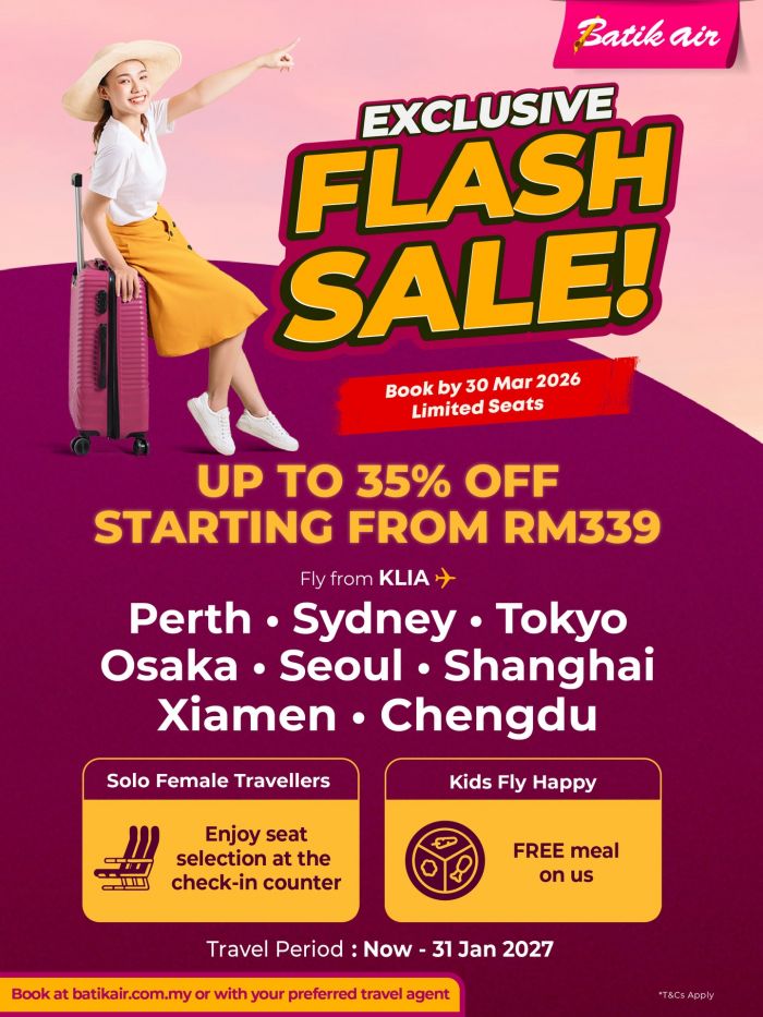 Batik Air Promotion: Exclusive Flash Sale - Up to 35% OFF from RM339 | March 2026 Batik Air Promotion: Exclusive Flash Sale - Up to 35% OFF from RM339 | March 2026