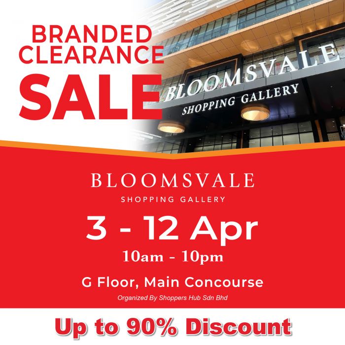 Shoppers Hub Promo: Branded Clearance Sale @ Bloomsvale Shopping Gallery - Up to 90% OFF | 3 - 12 Apr 2026 Shoppers Hub Promo: Branded Clearance Sale @ Bloomsvale Shopping Gallery - Up to 90% OFF | 3 - 12 Apr 2026