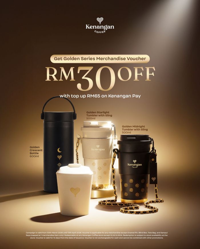 Kenangan Coffee Promotion: Raya Golden Collection - Get RM30 OFF Merchandise Voucher | 30 Mar-13 Apr 2026 Kenangan Coffee Promotion: Raya Golden Collection - Get RM30 OFF Merchandise Voucher | 30 Mar-13 Apr 2026