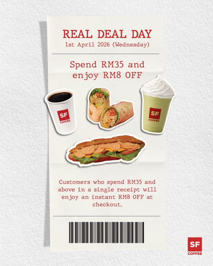 San Francisco Coffee April Fool Promotion: Real Deal Day - Instant RM8 OFF | 1 April 2026 San Francisco Coffee April Fool Promotion: Real Deal Day - Instant RM8 OFF | 1 April 2026