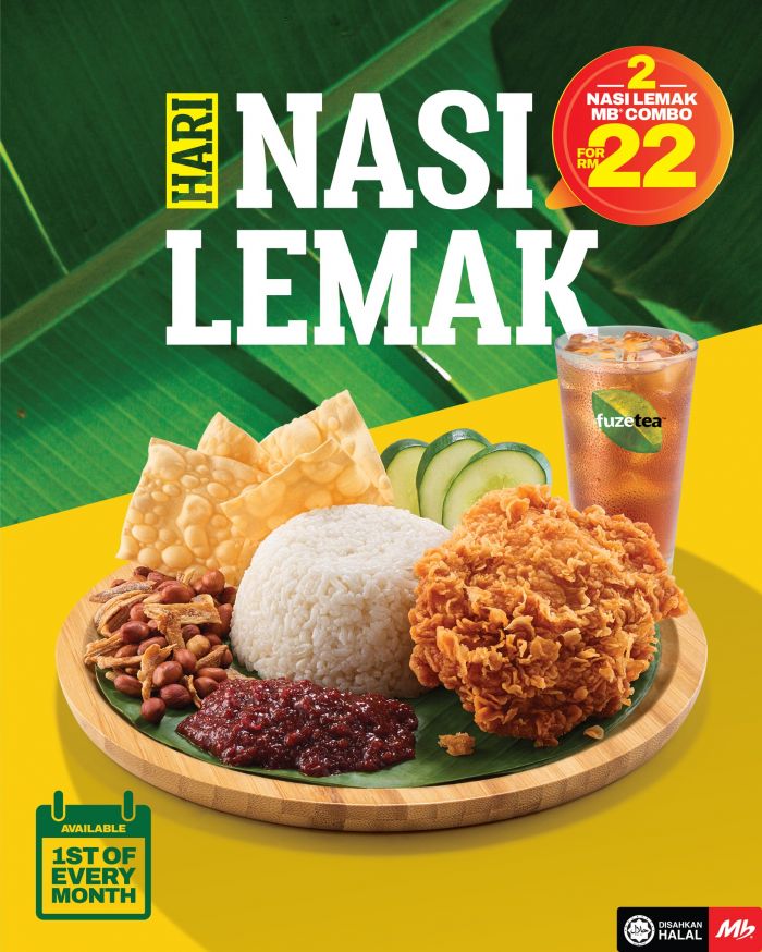 Marrybrown Promotion: Hari Nasi Lemak - 2 Nasi Lemak MB Combo for RM22 | 1 April 2026 Marrybrown Promotion: Hari Nasi Lemak - 2 Nasi Lemak MB Combo for RM22 | 1 April 2026
